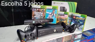 Xbox 360 Slim 2 Controle E Kinect + Jogos Nf-e Garantia
