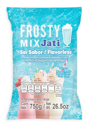 Malteada Frosty Mix 750g Agua Leche Bebidas Frías Icy Frappé