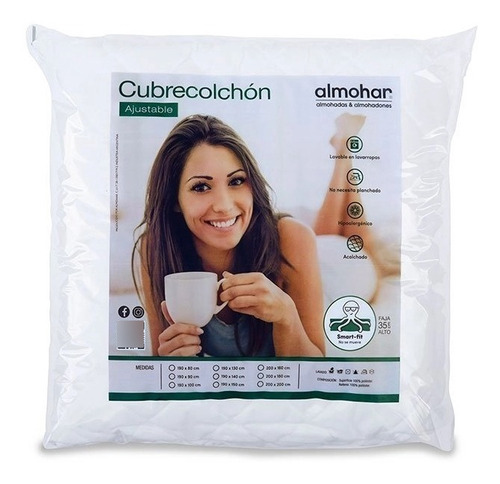 Cubrecolchon Almohar 1 1/2 Plaza 190 90 Ajustable Protector