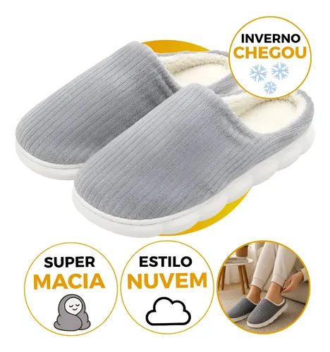 Pantufa Chinelo Nuvem Inverno Antiderrapante Confortável