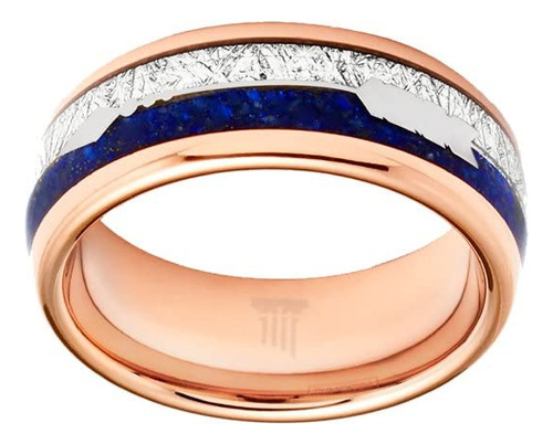 Anillos De Bodas Hombres Oro Rosa De 18k   Azul Anillo ...