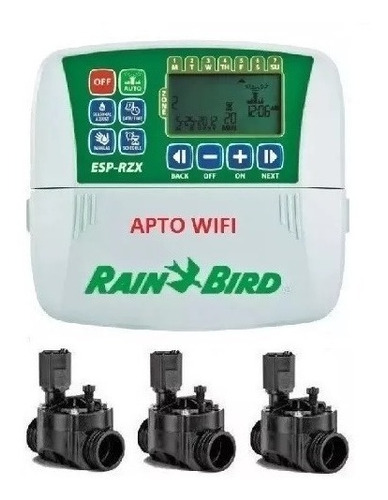 Kit Riego Automatico Rain Bird 3 Zonas Hidropilar