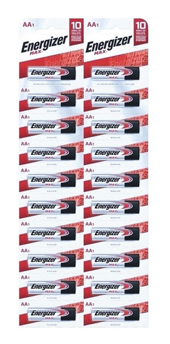 Imagen 5 de 10 de Pilas Energizer Aa Max Alcalina Blister X 20 Unidades Pila