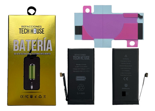 Bateria Tech House Compatible Con iPhone 13 Mini 2406mah