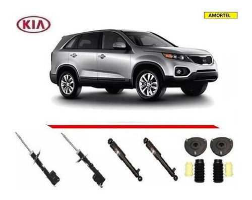 4 Amortecedores + Kit´s Batentes Do Kia Sorento Ano 10/13