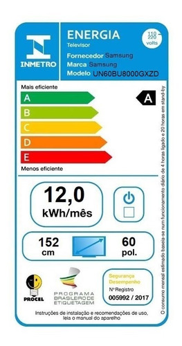 Imagem 8 de 8 de Samsung Smart Tv 60'' Crystal Uhd 4k 60bu8000 2022