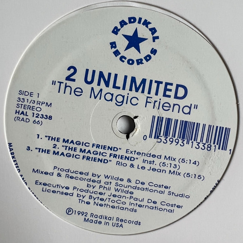 2 Unlimited - The Magic Friend - 12'' Single Vinil Us