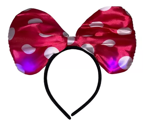 10 Diadema Minnie Tela Luminosa Luz Led Fiesta Batucada Niña