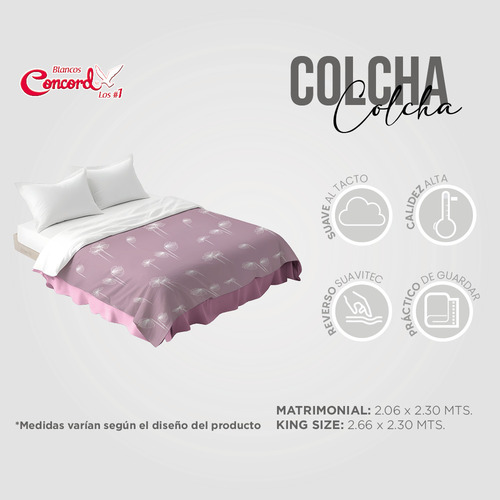 Colcha King Size Rosa Neo Selma Con Fundas Concord