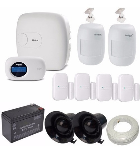 Central Amt 2010 Kit Alarme Intelbras Completo 6 Sensores