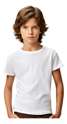 Camiseta Branca Infantil Escolar 100% Algodão