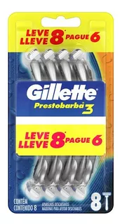 Gillette Prestobarba 3 Comfort Gel X 8 Unidades Afeitadora