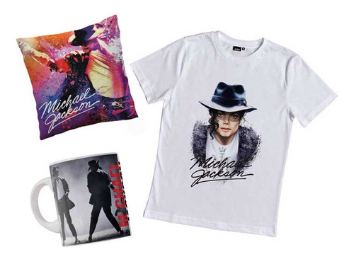 Remera Michael Jackson Combo Con Taza Y Almohada King Of Pop