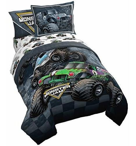 Monster Jam Slash Juego De Cama Individual De 5 Piezas - Inc