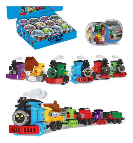 Huevos Sorprersa, Pack X 12, Modelo Trenes, Compatible Lego