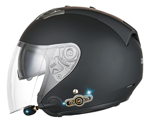 Casco Bluetooth Inteligente Para Motocicleta, Medio Casco