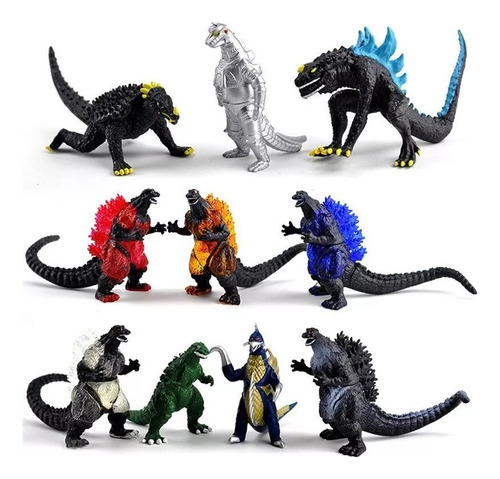 10 Peças De Bonecos De Ação Godzilla, Brinquedos Para Amigos