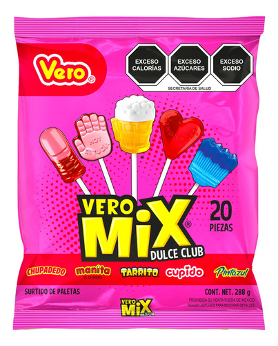 Paletas Vero Mix Dulce Club 20 Pz