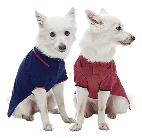 Blueberry Pet Pack De 2 Camisetas De Polo Para Perro Con Mez