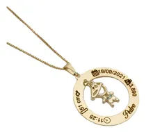 Comprar Cadena Cadenita Collar Datos Nacimiento Bebé Y Colgante