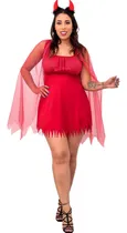 Comprar Vestido Diaba Adulto Fantasia Halloween Feminina Capetinha 