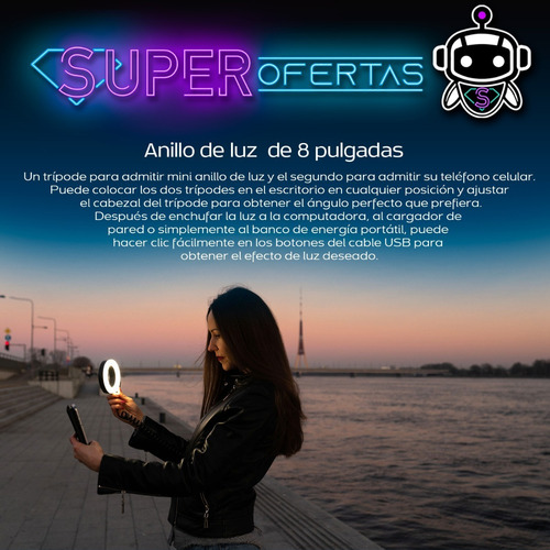 Vivitar Aro De Luz Para Blogger 8¨ 3 Tonos De Luz + Trípode