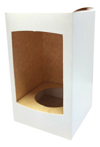 Caja P/ Vaso Vas4 Con Ventana Y Soporte X 10u Blanco Madera