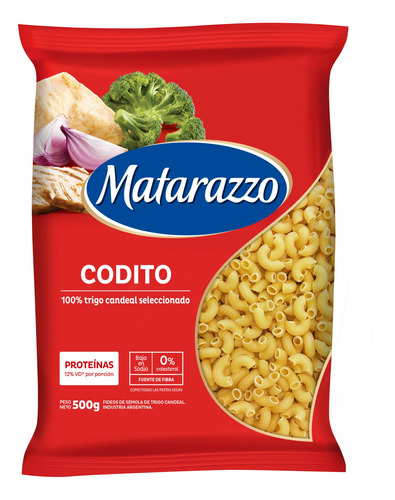 Fideos Codito Matarazzo 0% Colesterol Paquete De 500g