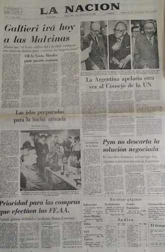 La Nacion 22/4/1982 Completo 3 Secciones,guerra Malvinas