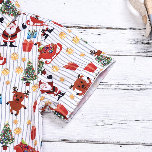 Camisa Y Pantalones Cortos Navideños Rojos De 100 Cm Para Ni