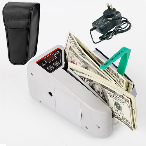 Imagen 1 de 8 de Contadora De Billetes Portatil Cuenta Plata Funda Pilas