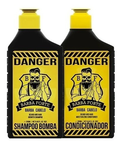 Kit Shampoo + Acondicionador Danger Barba Forte 250 Ml