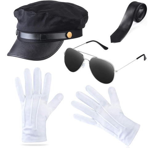 Disfraz De Chófer Limo Taxi Driver Sombrero Set Guantes