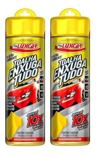 2x Toalha Enxuga Tudo Luxcar Absorve Água Limpa E Seca Carro