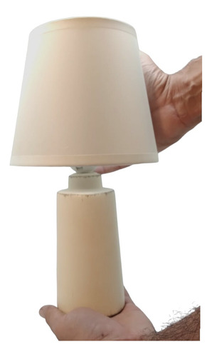 Luminária Abajur Creme Mesa Criado Quarto Com Cúpula