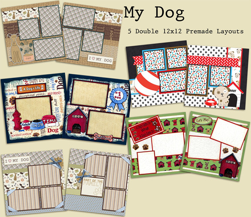 Mi Perro Scrapbook Juego 5 Diseño Pagina Dobl