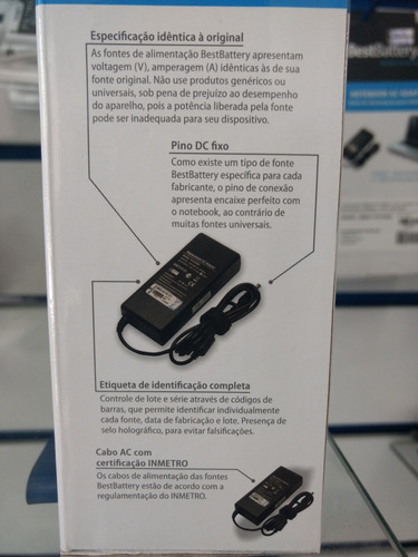 Fonte (carregador) Notebook Lenovo 20v 3.25a 65w Retangular