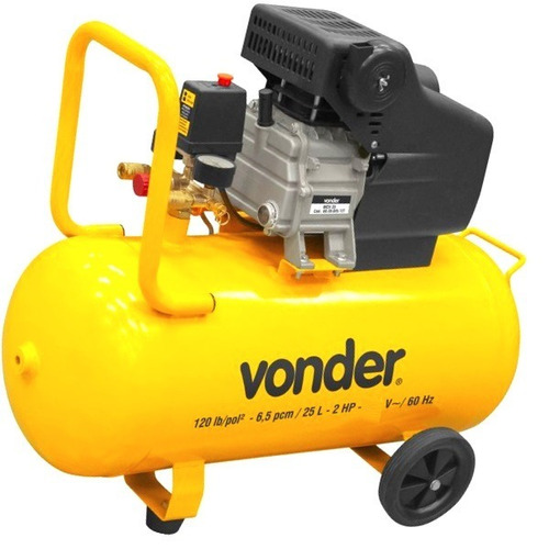 Compressor Ar Motocompressor 25 Litros 2hp 110v Vonder