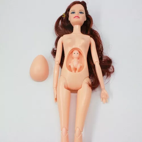 Boneca Yalili Grávida Gêmeos Articulada Estilo Barbie Lacrada Bebê