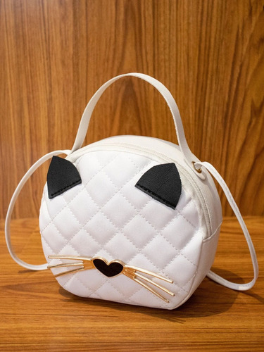 Bolso De Círculo Acolchado Con Gráfico De Dibujos Animados