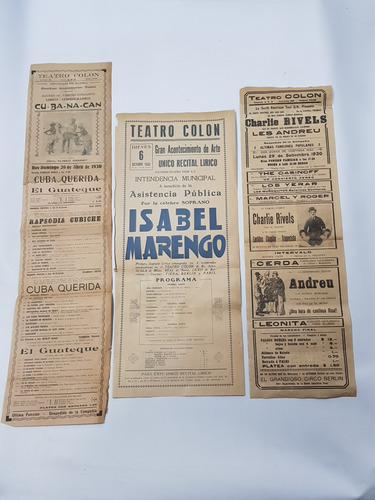 Teatro Colón Rosario Antiguos Afiches Orig 1930 Mag 58666