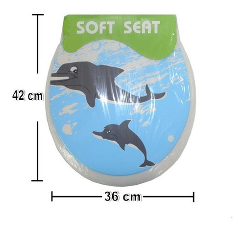 Tapa De Poceta Con Diseño De Dos Delfines Negros 42 X 36 Cm