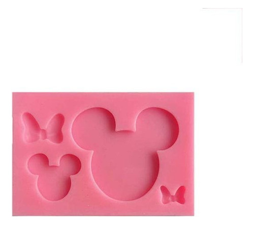 Molde Silicona Mickey Minnie X2 Medidas Reposteria Porcelana
