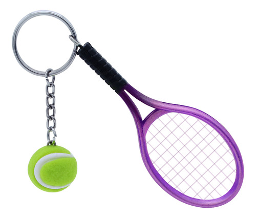 Llavero Tipo Mini Raqueta De Tenis Con Colgante De Pelota De