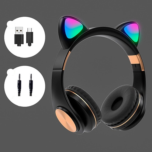 Audífonos  Inalámbricos Niñas Bluetooth Diseño Gato Premium