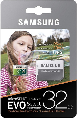 Cartão Samsung Evo-select/32gb/100mb-s/u3/microsdxc/4k(zero)