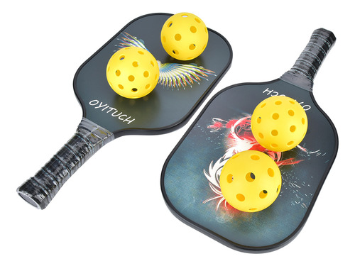 Juego De Paletas De Pickleball En Forma De S, De Fibra De Ca