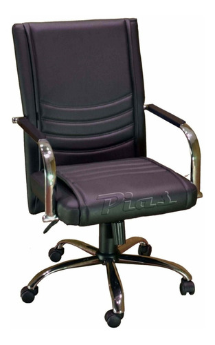 Silla Pc Sillon De Escritorio Oficina Ejecutivo Cromado !! Color Negro Material del tapizado Ecocuero Premium