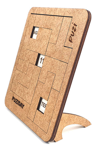 Puziday - 1 Puzzle Diferente Todo Dia | Quebra-cabeça Desafio Calendário De Madeira (milhares De Combinações)