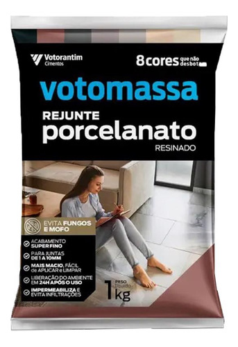 Rejunte Porcelanato Resinado Cinza Escuro 1kg Votorantim